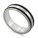 Gent's Titanium Band with Two rubber Inserts Around Ring