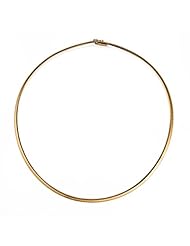 14K Yellow Gold Omega Dome 3.2mm Necklace 16 Inch