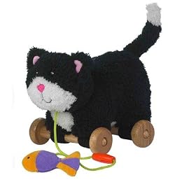 Soft Black Cat Pull-Along