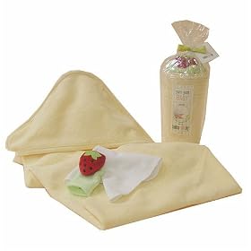Lambs & Ivy Yum Yum Baby Smoothie Hooded Bath Towel Set