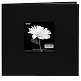 Pioneer 8 Inch by 8 Inch Postbound Fabric Frame Cover Memory Book, Black