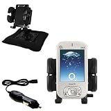 HTC Magician Auto Bean Bag Dash Holder with Car Charger - Uses Gomadic TipExchange