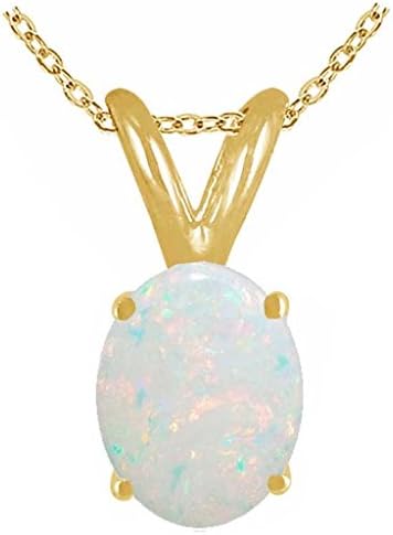 0.40Ct Oval Opal Pendant in 14k Yellow Gold