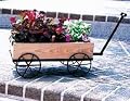 COUNTRY FLOWER WAGON - BROWN