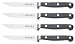 Mundial 5100 Series 4 Piece 4 Inch Steak Knife Set with Serrated Edge Black