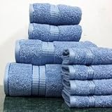 Luxury Egyptian Cotton 6 Pcs Towel Set Skyblue