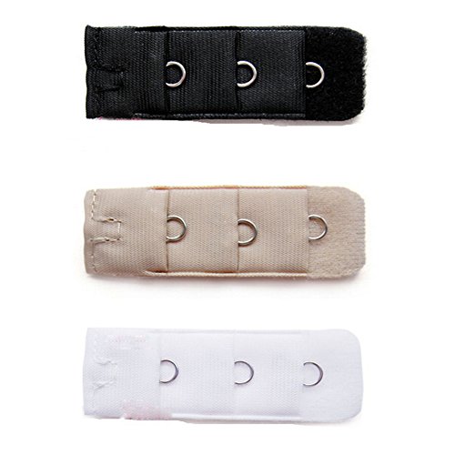 Blogger 3 pcs Women's 3 Rows 1 Hook Bra Extenders Clasp (1*3)