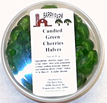 Candied Green Cherry Halves, 8 oz. by Barry Farm