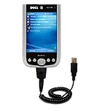 Coiled Power Hot Sync and Charge USB Data Cable w/ Tip Exchange for the Dell Axim x51v - Gomadic Brand