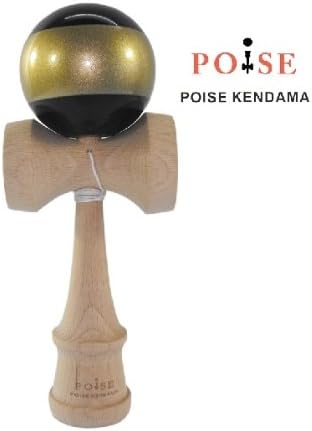 GC 2 Colors Black and Gold Stripe Professional Wooden Kendama MW22