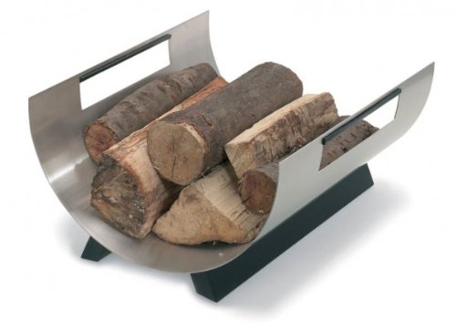 Curved Firewood Holder Stainless Steel 8h x 14w x 15.75d