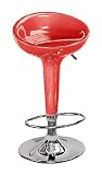 Alpha Contemporary Bombo Style Adjustable Barstool - Cherry Red