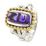 18K Gold & Silver Designer Amethyst Ring