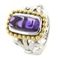 18K Gold & Silver Designer Amethyst Ring