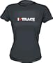 I Heart (Love) Trace Women's Tee Shirt Large-Black Long Sleeve Babydoll
