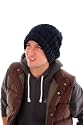 Black Cable Knit Oversize Beanie Hat