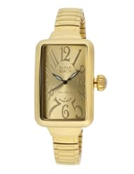 Glam Rock Womens MBD27156 Miami Beach Art Deco Gold Tone Dial Gold Ion-Plated Stainless Steel Watch