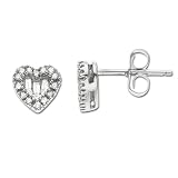 10k White Gold Diamond Heart Shaped Earrings (1/8 cttw, I-J Color, I3 Clarity)