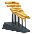 Bondhus 13390 Set of 10 Hex T-handles with Stand, sizes 3/32-3/8-Inch