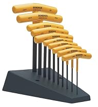 Bondhus 13390 Set of 10 Hex T-handles with Stand, sizes 3/32-3/8-Inch