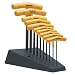Bondhus 13390 Set of 10 Hex T-handles with Stand, sizes 3/32-3/8-Inch