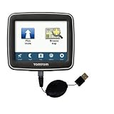 Retractable USB Cable for the TomTom EASE with Power Hot Sync and Charge capabilities - uses Gomadic TipExchange Technology