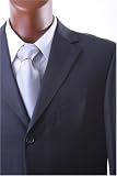 Men's Super 140's 100% Wool Single Breasted 3 Button Black Windowpane Dress Suit with Single Pleated Pants***New for the Season!!!