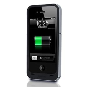 �y���K�i�z mophie Juice Pack Air for iPhone 4 �u���b�N MOP-PH-7
