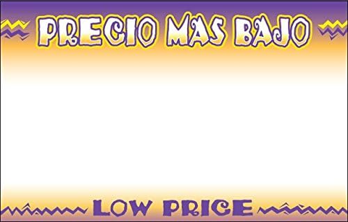Price Cards Spanish "PRECIO MAS BAJO / LOW PRICE" Sign Cards, 7 x 11 packed 100