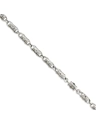 Sterling Silver Fleur De Lis Barrell Bracelet - 8.5 Inch
