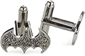 nOir "DC Comics" Batman Cufflinks Gunmetal With Black Stones