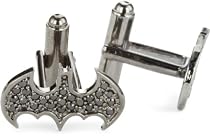 nOir "DC Comics" Batman Cufflinks Gunmetal With Black Stones