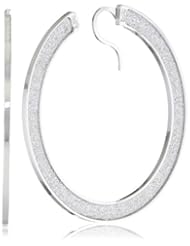 Rebecca "Soleil" White Shimmering Overlay Hoop Earrings