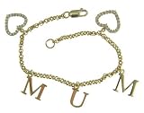 Gold Plated Silver Mum with 2 Cubic Zirconia Hearts Bracelet