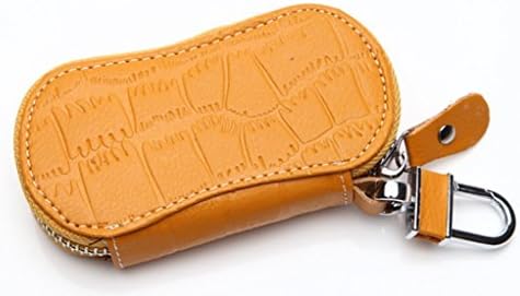 Topxin Crocodile Leather Car Smart Key Holder Case Ring Small Purse Keychain Wallet -- (Yellow)