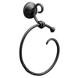 Moen DN4986BK Sienna Towel Ring, Matte Black