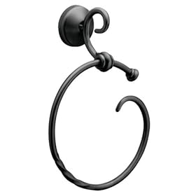  Moen DN4986BK Sienna Towel Ring, Matte Black