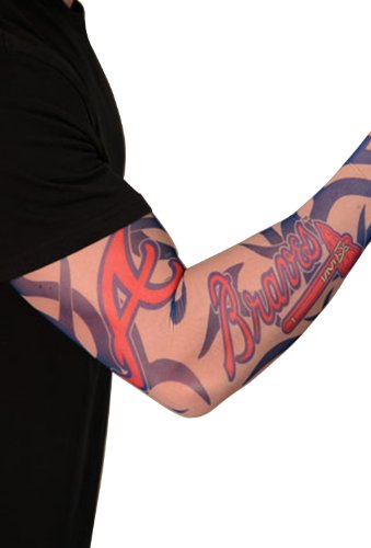 MLB Atlanta Braves Authentic Tattoo Sleeves with Full Color Team Logo
