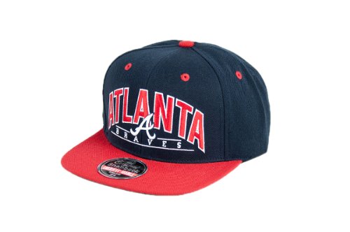 MLB Men's Atlanta Braves Arched Snapback Cap (Navy/Red, Adjustable)