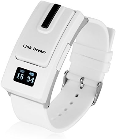 Excelvan Link Dream Smart Watch Detachable Bluetooth V3.0 Earphone Headset Call Reminder for IOS 6,6 plus,5S,Samsung S5 HTC LG Android Phone (White)