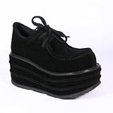TEMPO-05, 3 1/2 Black Faux Suede Platform Gothic Shoes by Demonia