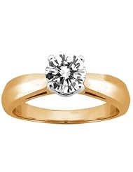 0.50 Ct Round H/I I1 Diamond 18K Yellow Gold Ring