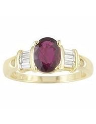 14K Yellow Gold Ruby and Diamond Ring -- LIFETIME WARRANTY