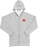 NCAA Nebraska Cornhuskers Antigua Ladies Heather Gray Front Zip Fleece Hoody
