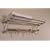 Large Brushed Satin Nickel Paris Hotel Towel Rack - Shelf Hooks