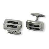Titanium with Black IP-plating Cuff Links