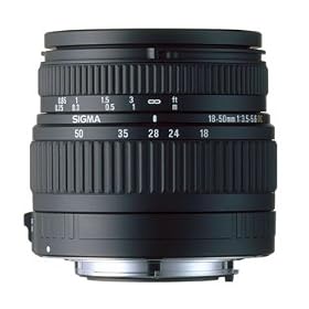 Sigma 18-50mm f/3.5-5.6 DC AF Wide Angle Zoom Lens for Canon EOS Digital Rebel XT, XTi, XS, XSi, T1i, 10D, 20D, 30D, 40D, & 50D Digital SLR Cameras