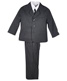 Little Stallion Boys 5-Piece Pinstripe Suit (Sizes 2T - 4T)