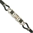Stainless Steel and Black Rubber and Carbon Fiber Link ID Bracelet in a Gift Box by Bucasi