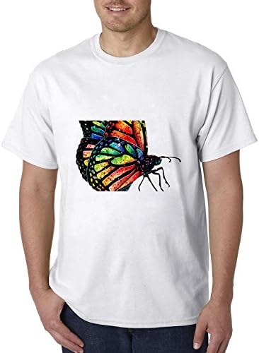 Li Quan Fa Art Butterflies Painting Jersey Tall Tee Basic Fit Short Sleeve Mens T-shirt Size L
